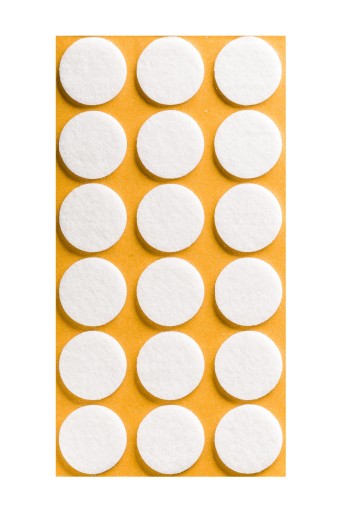 Samolepiace plstené podložky pod okrúhly nábytok – BIELE 25mm