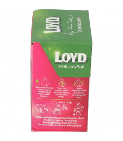 Ovocný čaj Malina a Jahoda so sladkým drievkom 20 T. BIO PYRAMIDKI LOYD