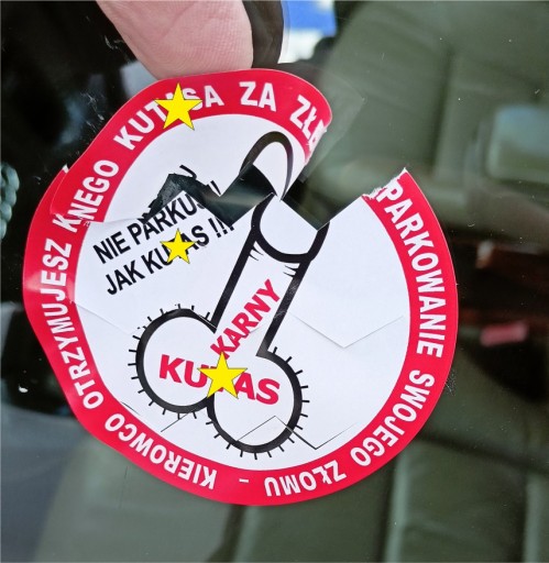 Karny Ku*as nálepky štítky veľké silné x 500 ks