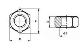 M2 NEREZ NEREZ Šesťhranná matica 100 KS INOX