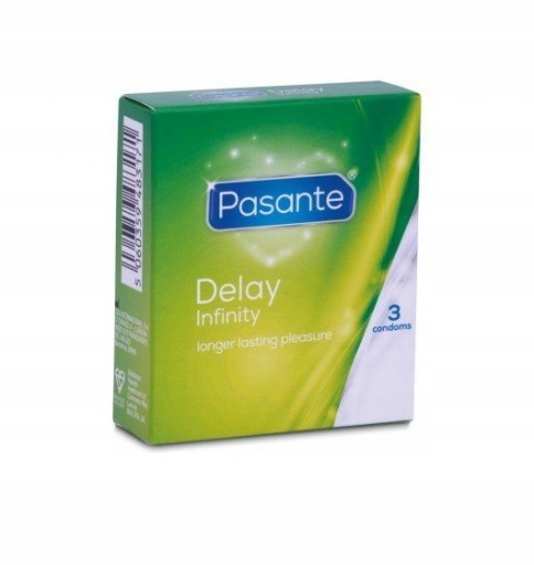 Kondómy Pasante Infinity Delay, 3 kusy, predlžujú styk