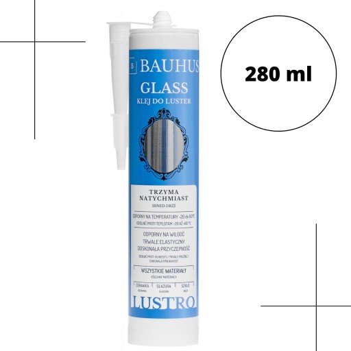 Silné montážne lepidlo Bauhus na sklenené zrkadlá