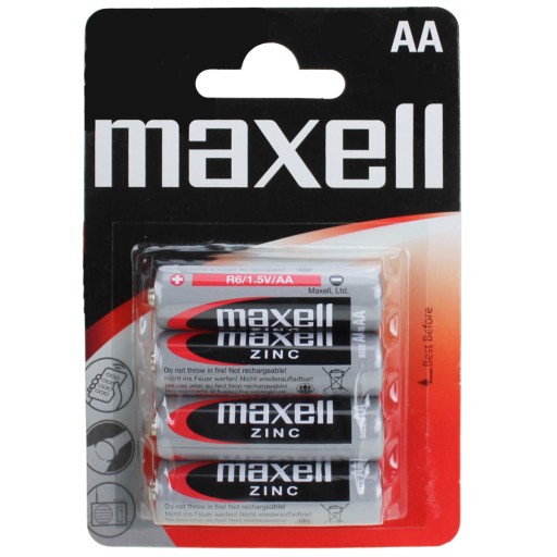 AA BATÉRIE 4 KS MAXELL ZINC R6 ZINOK UHLÍKOVÁ BATÉRIA ORIGINÁL