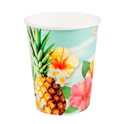 HAWAIIAN FLOWERS PAPÍROVÝ POHÁR 10 ks. 210 ml