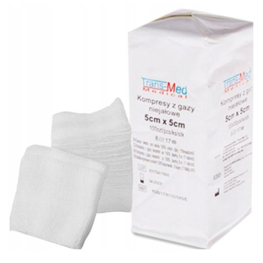 Komprimujte NESTERILNÉ MERAČKY NA OBKLADY 100 KS 5 CM