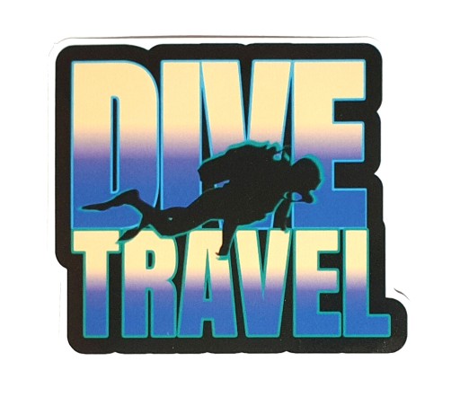 Potápačská nálepka s nápisom Dive travel diver
