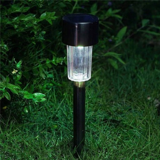 LED solárne svietidlo, čierny stĺp, 33 cm