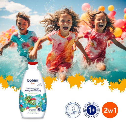 Bobini Tekutý kúpeľ pre deti na farbenie vody Zelená Maxi pena 500 ml
