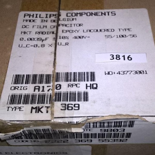 Kondenzátor MKT369 Philips 3,9nF 400V R10 10% x10