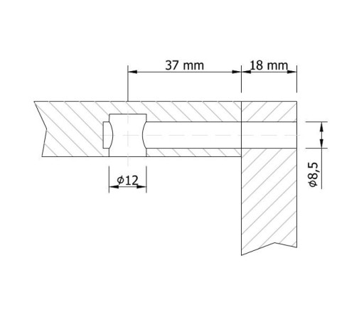T-skrutková spojka M8x60 valčeková matica