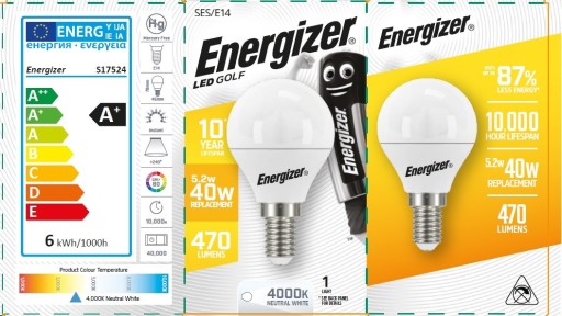 ENERGIZER E14 LED žiarovka 5W 40W 470lm S17524