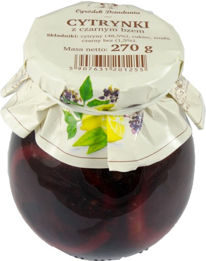 CITRÓNY S ČIERNOU BEZOU CITRÓNY PRÍRODNÉ ZLOŽENIE 270g Ogródek Dziadunia