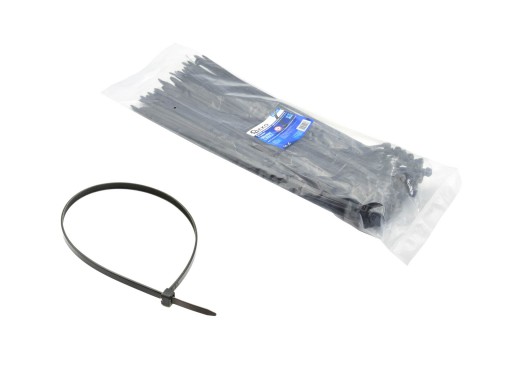 NYLON sťahovacie pásky čierne 200x4,8mm UV 100 ks