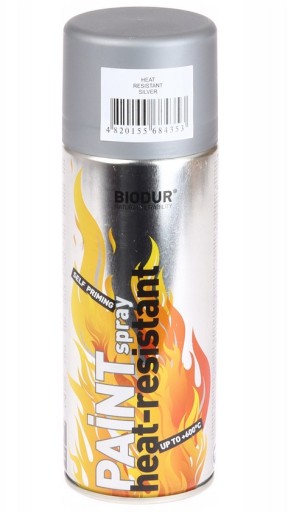 BIODUR Žiaruvzdorný sprej 400ml 600*C Strieborný