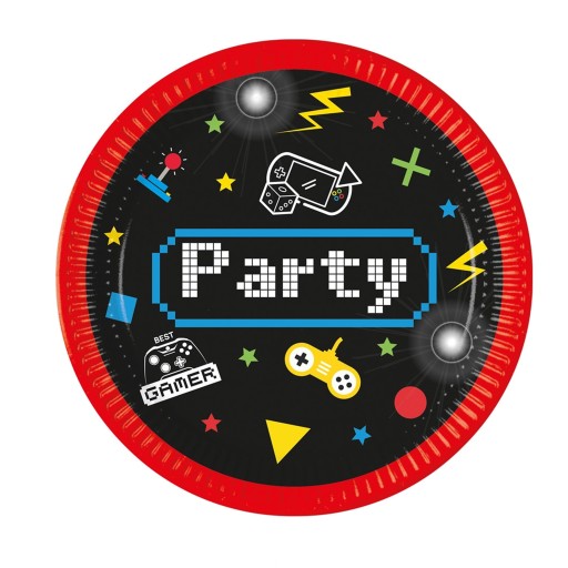 Gaming Party Herné papierové taniere 23 cm 8 ks.