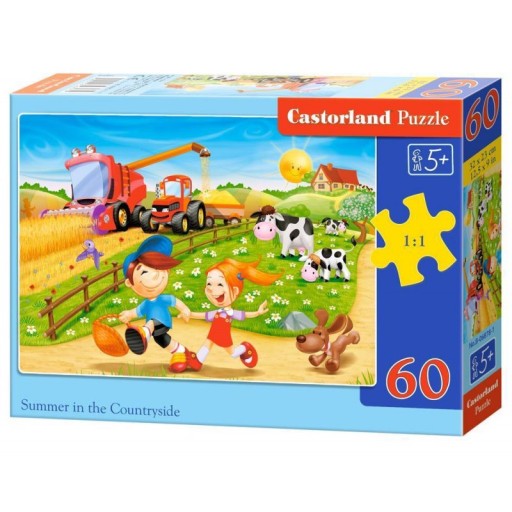 Puzzle 60 Puzzle Farma COUNTRY Traktor Zvieratá Krava Žatva 5+ Castor