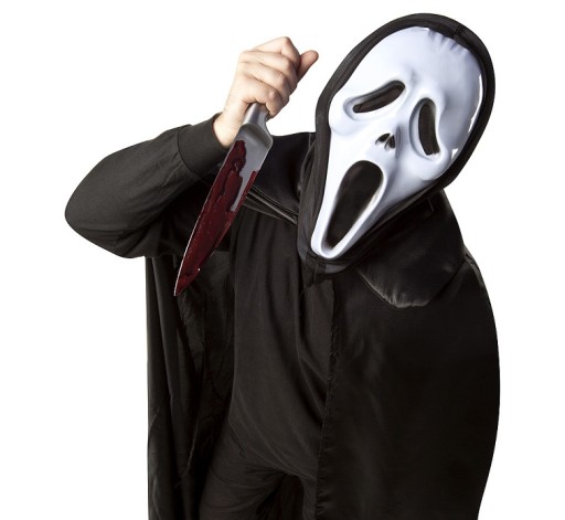 Scream Scream strašidelná maska s Halloweenskou kapucňou