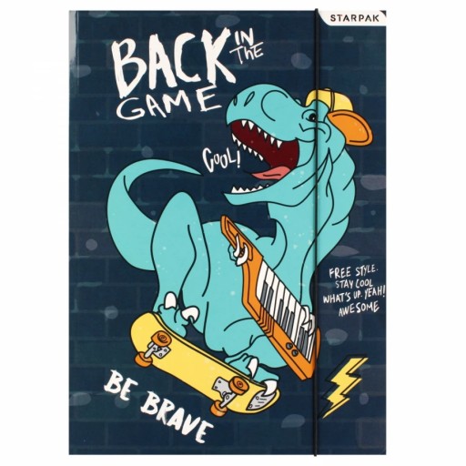 ŠKOLSKÝ KRABIČKA S GUMAČOU A4 SKATE DINO DINOSAUR PRE CHLAPKOV