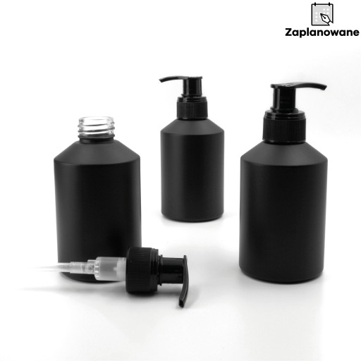 DÁVKOVAČ MYDLA sklenená fľaša, matná čierna, 200 ml