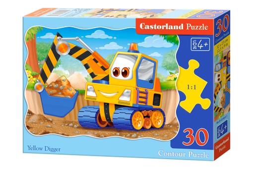 PUZZLE 30 PUZZLE RÝPADLO STAVEBNÉ STROJE STAVBA VOZIDIEL 5+ KOLEČKO