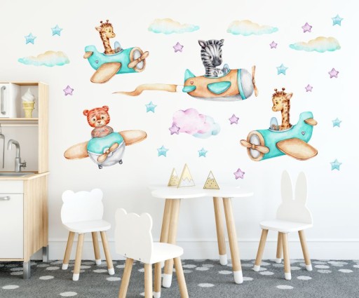 NÁLEPY NA STENU LIETADLA, MEDVEĎOV 50x100cm LO3