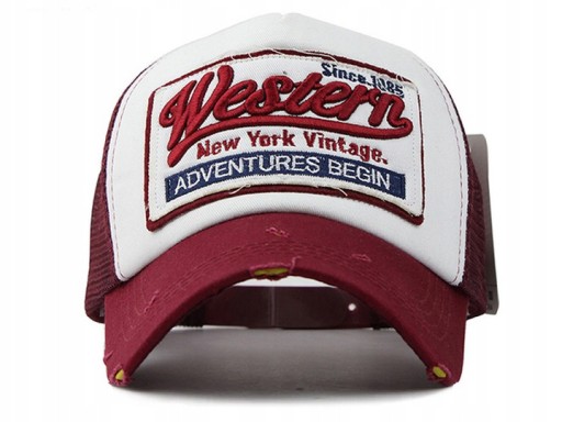 ČERVENÁ BIELA BASHER ČIAPKA VINTAGE NET BASEBALLOVÁ ČIAPKA