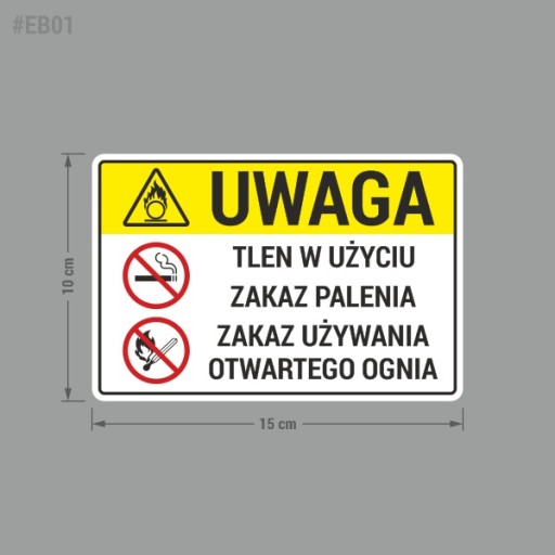 Nálepka s poznámkou Kyslík - 10x15