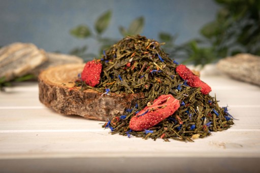 BLUE JOY jahoda šafran sencha zelený čaj 50g