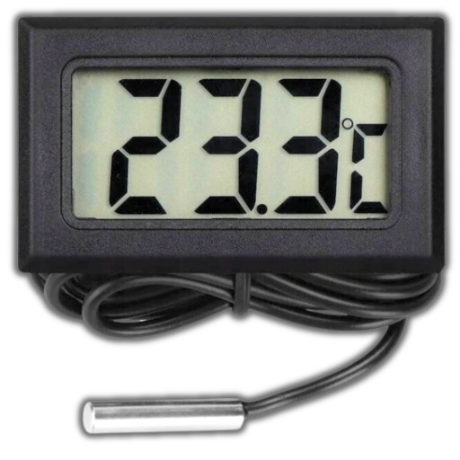ELEKTRONICKÝ PRESNÝ LCD DIGITÁLNY TEPLOMER SO SONDA ČIERNA 100cm
