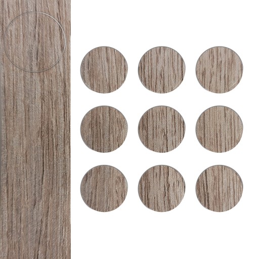 Samolepiace krytky WENGE SILVER fi20 mm 9 ks