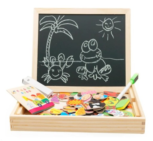 MAGNETICKÁ TABUĽA PRE DETI, edukačné drevené magnetické puzzle