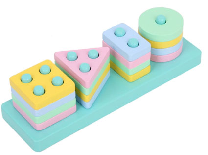 Puzzle na triedenie tvarov a farieb MONTESSORI