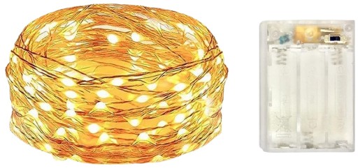 Drôtené svetlá 10m 100 LED svetiel na vianočný stromček AA Batérie teplá biela