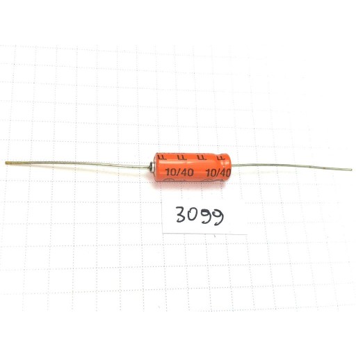 Elektrolytový kondenzátor 10uF 40V 7x19 axiálny