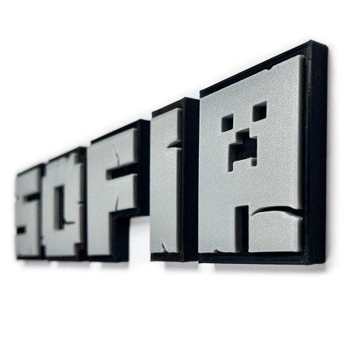 KAJAWIS písmená L dekorácie 3D písmená na stenu v štýle nálepiek MINECRAFT 1ks