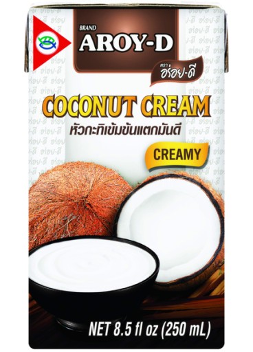 Kokosový krém, 85% kokosový krém, 250ml Aroy-D