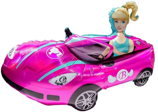 FÓLIE BALÓN BARBIE AUTO NARODENINOVÉ VOZIDLO 60cm