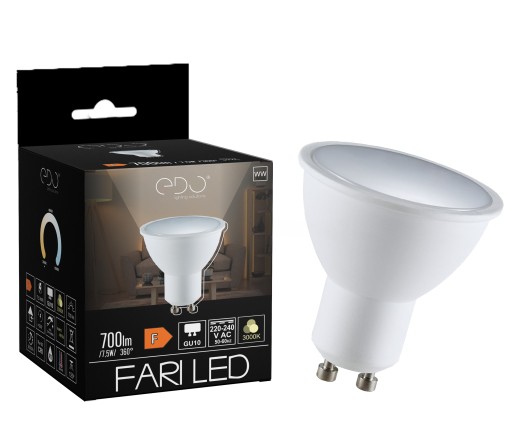 GU10 LED žiarovka 7,5W 3000K teplá 120' 700lm EDO