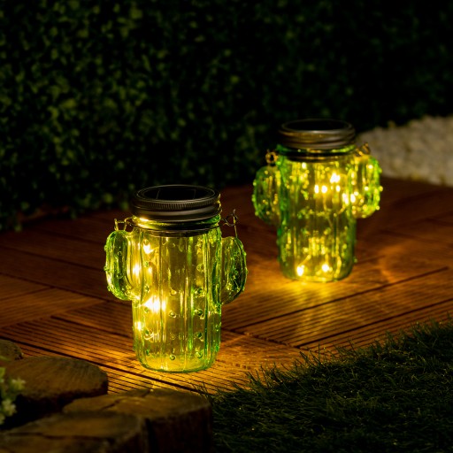 SOLÁRNA LAMPA ZÁHRADNÁ JAR CACTUS GLASS LED