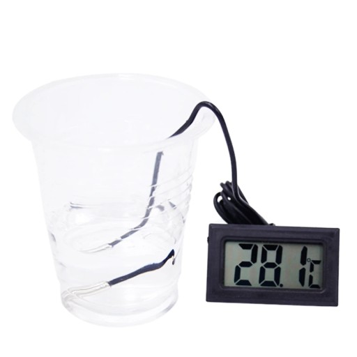 LCD elektronický teplomer so sondou Čierny do 110C