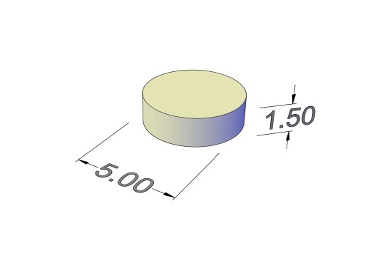 Neodymový magnet valcový MW 5x1,5 N38 10 ks