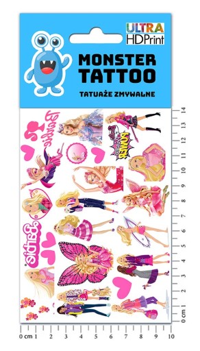 UMÝVAJÚCE DOČASNÉ TETOVANIE PRE DETI BARBIE DETI ORIGINÁLNE VZORY