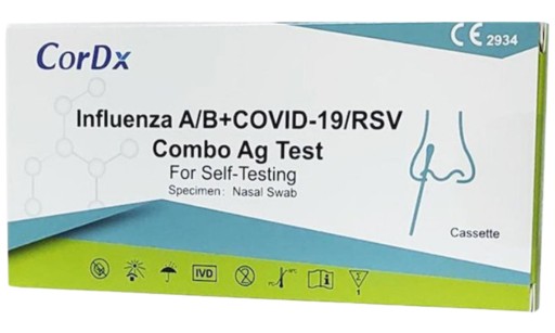 Rýchly test COVID 19 chrípka A+B, RSV COMBO CORDX