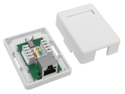 1x RJ45/8P8C STP zásuvka, tienená kat.5E, povrchové LSA kontakty