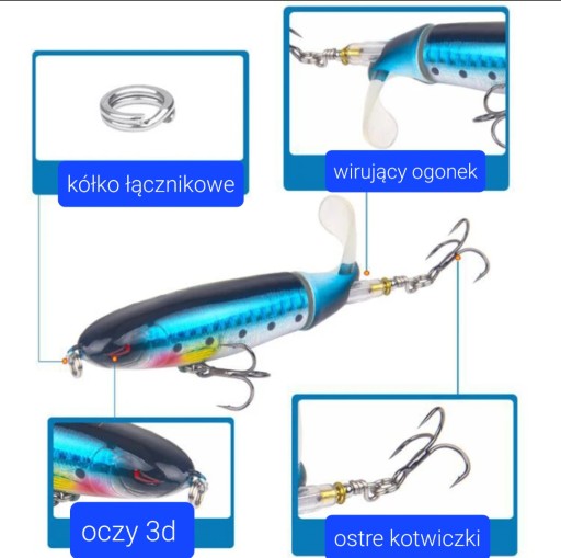 Povrchový vobler POPPER, šťuka, ostriež, zubáč
