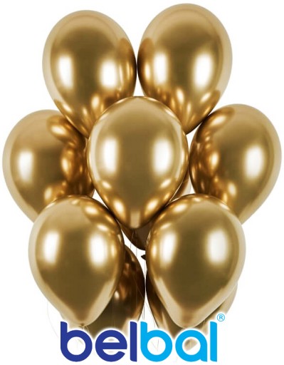 Sada chrómových balónov B105 GLOSSY GOLD LESKLÝ GOLD BELBAL x8 12