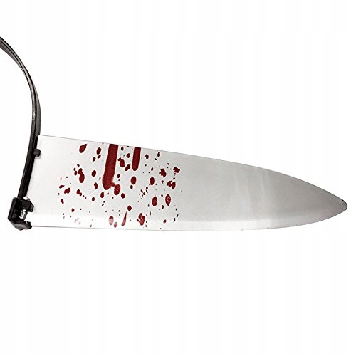ČELENKA Nôž V HLAVE PREKRVANÝ HALLOWEENSKÝ KOSTÝM