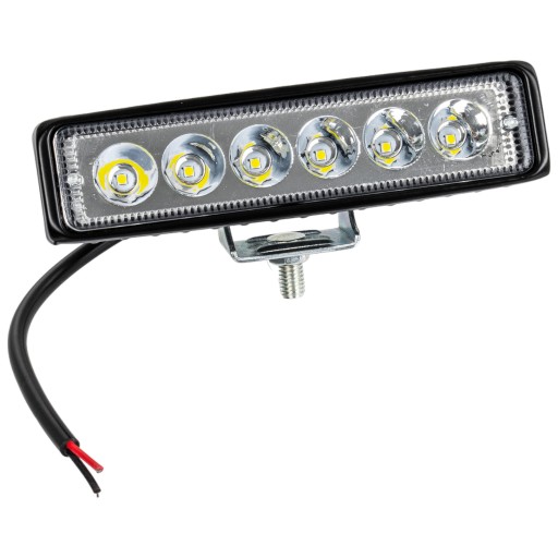 LED pracovná lampa halogénový panel 18W 6x3W 1000lm 12V 24V s držiakom