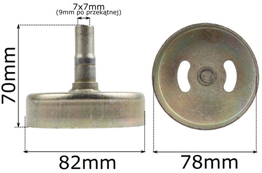 Spojkový kôš pre krovinorez, 7mm štvorcový