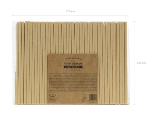 KRAFT papierové slamky neutrálne EKOLOGICKÉ SIMPLE ECO 250 ks sada